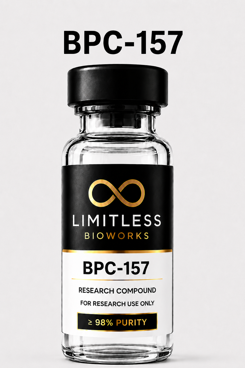 BPC-157 research compound vial by Limitless BioWorks