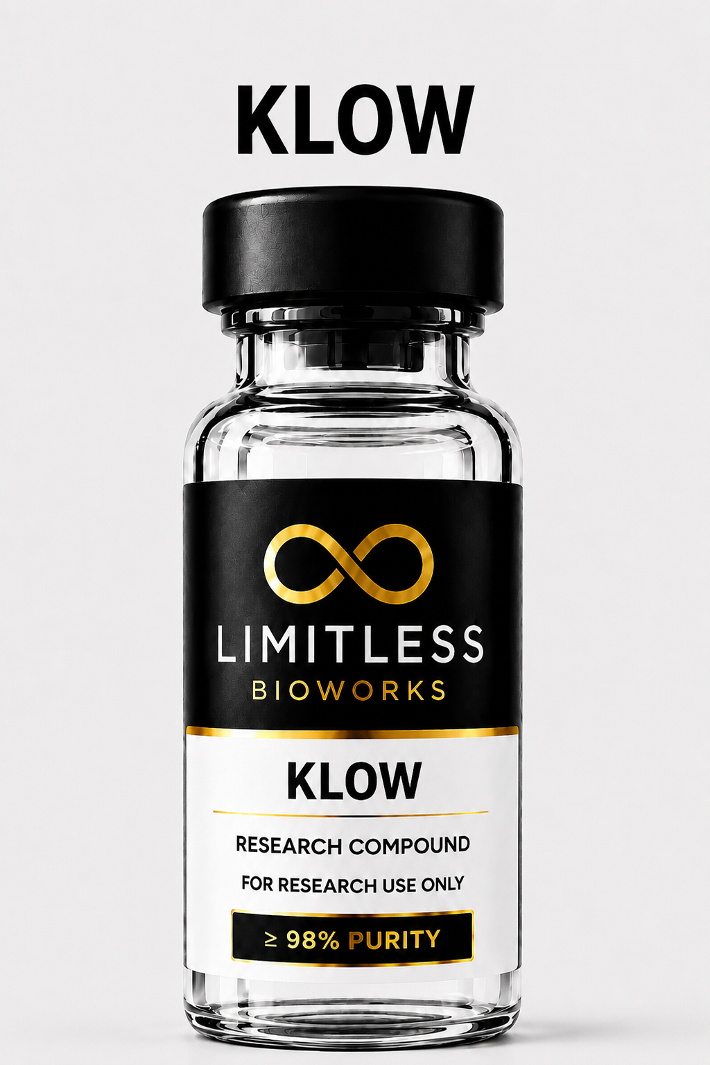 KLOW research compound vial by Limitless BioWorks