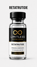Retatrutide research compound vial by Limitless BioWorks