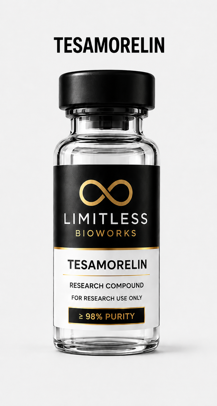 Tesamorelin research compound vial by Limitless BioWorks