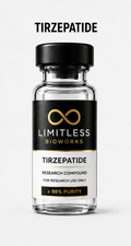 Tirzepatide research compound vial by Limitless BioWorks