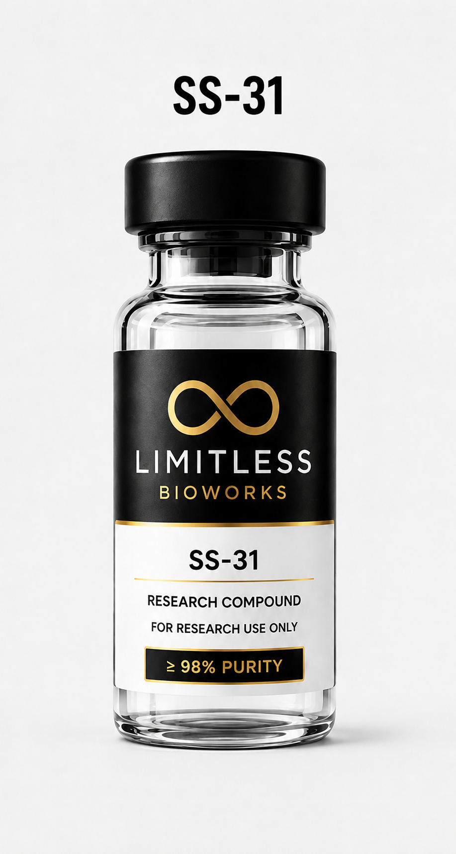 SS-31 research compound vial by Limitless BioWorks